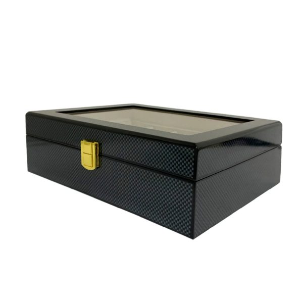 Caja de Almacenamiento de Reloj 6 Separaciones Negro