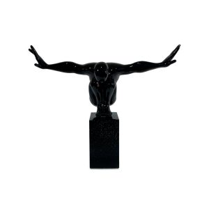 Adorno Escultura Atleta en Equilibrio Minimalista Negro