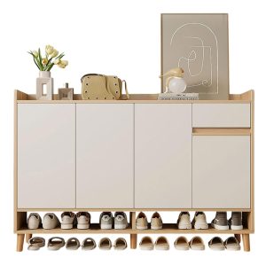 Zapatero Bicolor Elegance 4 Puertas Organizador Estante 122 CM