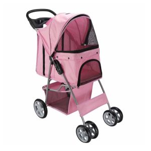 Coche Paseo Mascota Plegable Portatil 4 Ruedas