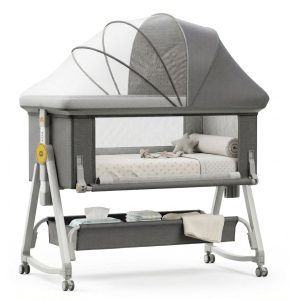 Cuna Colecho Moises Bebe Mecedora 2 en 1 Soft&Safe Gris