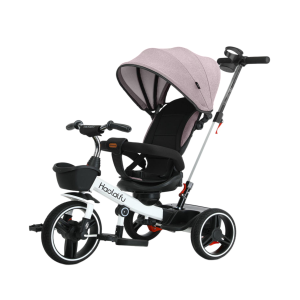 Triciclo 4 en 1 Plegable Reclinable 360° Rosado