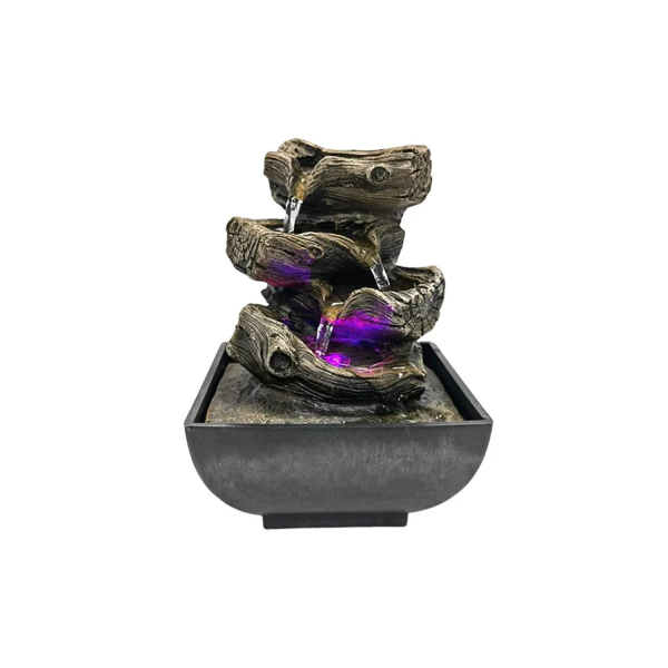 Fuente De Escritorio Decoración Cascada 4 Niveles Con Luces