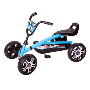 Go Kart Racing Metálico Auto a Pedales Niños Celeste