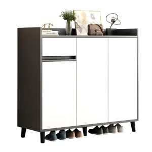 Zapatero Grey 3 Puertas con Cajon Organizador Estante 100 cm