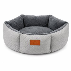 Cama Mascotas 80cm Jacquard Premium Acolchada Perro Gato