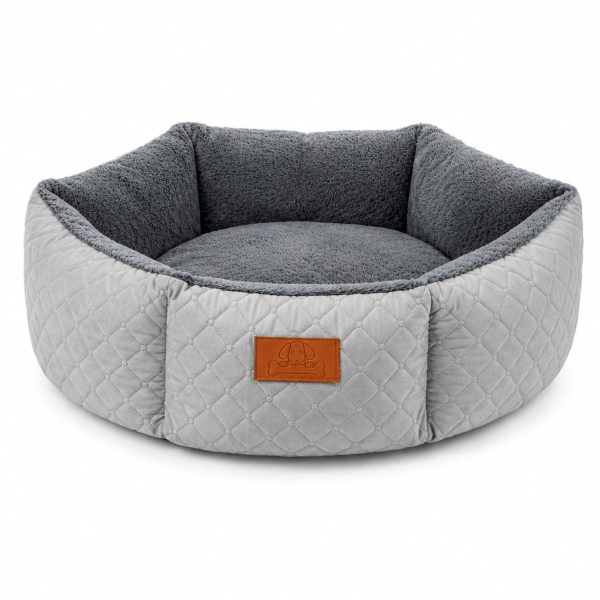 Cama Mascotas 80cm Jacquard Premium Acolchada Perro Gato