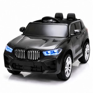 Auto Electrico Infantil SUV Doble Asiento Control Musica LED Negro