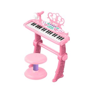 Piano Juguete Teclado Infantil Con Micrófono Y Taburete