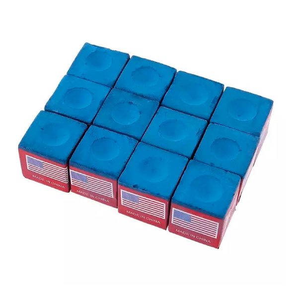 Set 12 Tiza De Pool Azul Gruesa