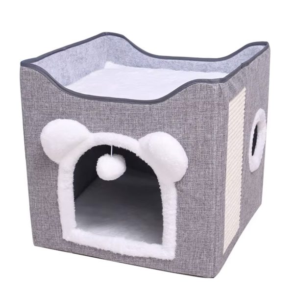 Cama Mascota Soft Confort Plegable Orejitas Con Techo