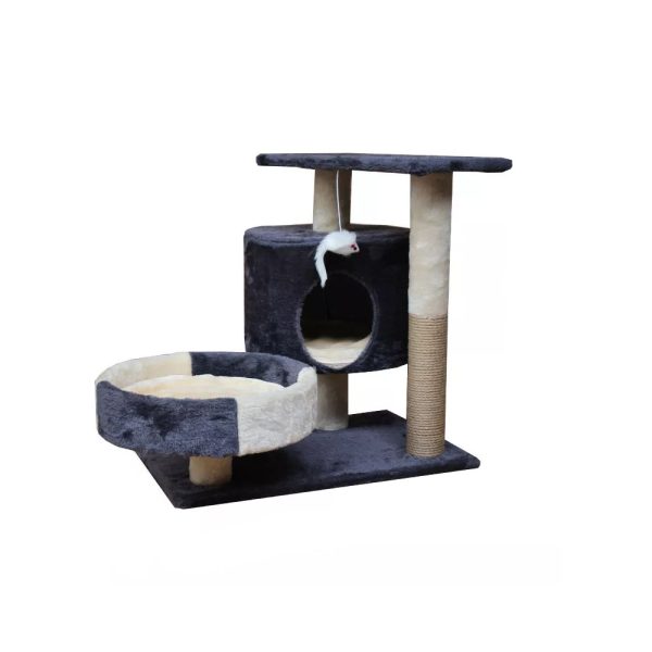 Rascador Para Gato Cueva Camita 52 Cm. + Raton