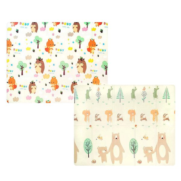 Alfombra Antigolpe Bebe Plegable Reversible Bolso Osito