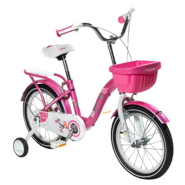 Bicicleta Niña Infantil De Paseo Pink Owl Rueditas Aro 12