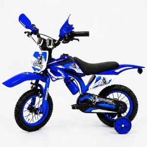 Bicicleta Aro12 Bicimoto Con Ruedas Estabilizadoras Infantil Azul
