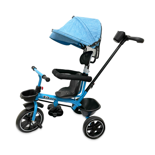 Triciclo Coche Infantil 5 en 1 con Toldo, Mango Direccional