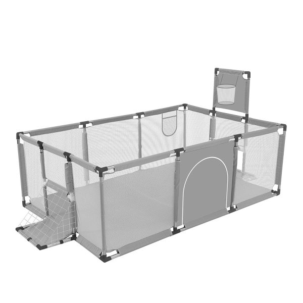 Corral Seguridad Bebes 180 Cm. con Aro Gris