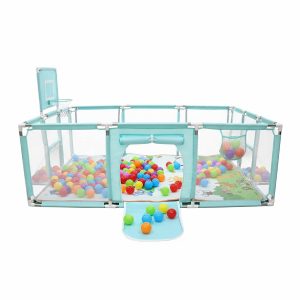 Corral Seguridad Bebes 180 Cm con Aro Turquesa