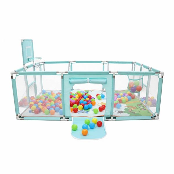 Corral Seguridad Bebes 180 Cm con Aro Turquesa