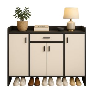 Zapatero 4 Puertas Organizador Estante con Cajon 121x30x80Cm