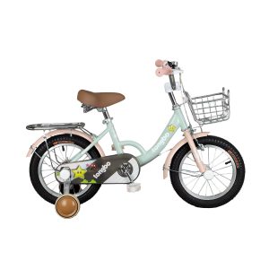 Bicicleta Niña Infantil De Paseo Little Star Rueditas Aro 12 Verde Menta