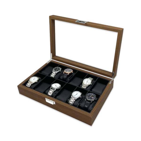 Caja Estuche Organizadora 12 Relojes Madera de Lujo