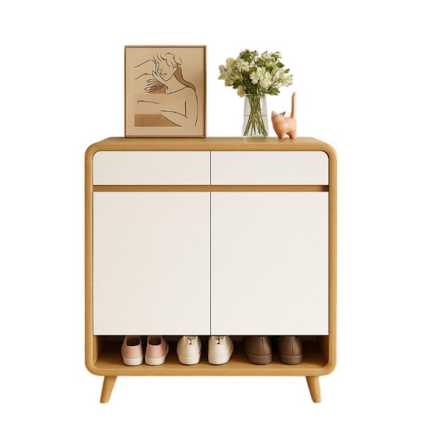 Zapatero Round Toe 2 Puertas Con Cajones Maple 80cm