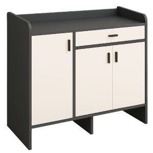 Zapatero Blackey 3 Puertas Organizador Estante + Cajón 90cm