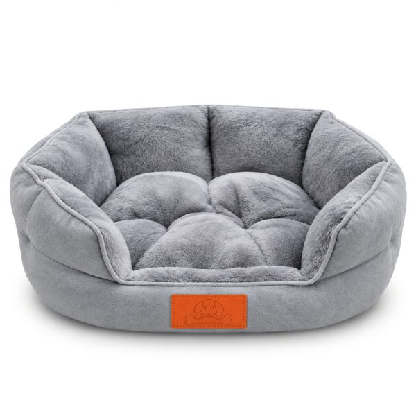 Cama Sofá para Perro y Gato Acolchada Gris 52x23 cm