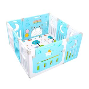 Corral de Seguridad Bebe Multiformas 8 + 2 Plegable Celeste