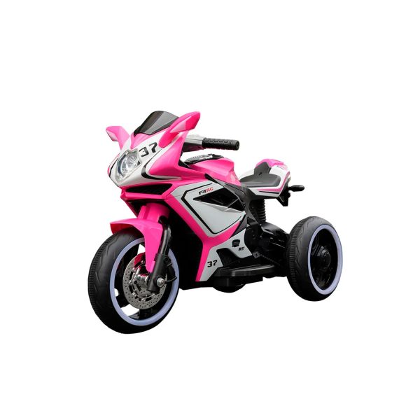 Moto Eléctrica Infantil Con Música y Luz Color Rosado