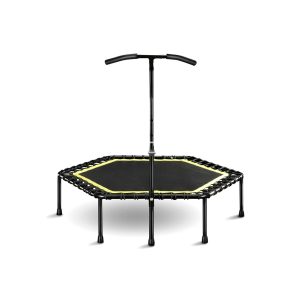 Trampolin Fitness Hexagonal Con Mango Soporte 115CM Amarillo