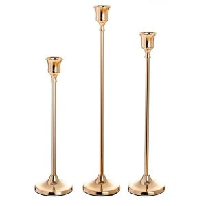 Candelabro 3 Piezas Porta Vela Centro Mesa Campana Europeo