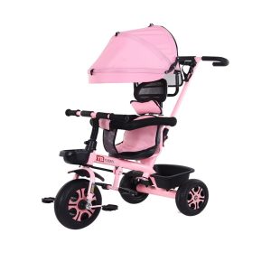 Coche Triciclo Infantil 4 En 1 Rosado