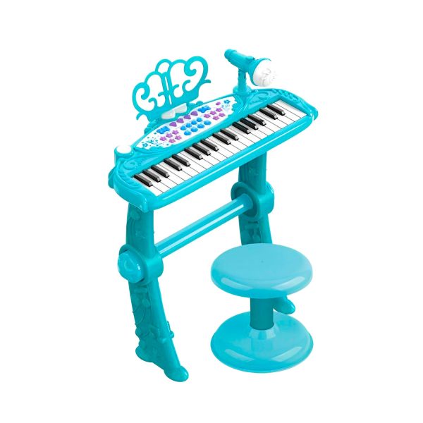Piano Juguete Teclado Infantil Con Micrófono Y Taburete