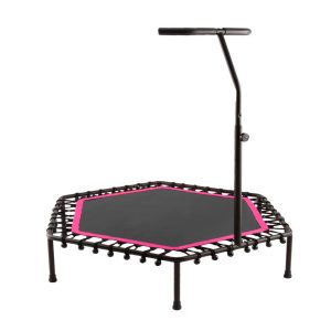 Trampolin Fitness Hexagonal Con Mango Soporte 115CM Rojo