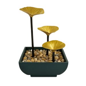 Fuente De Mesa Cascada De Agua Feng Shui 3 Niveles Hojas