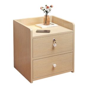 Velador Cajonera 2 Niveles con Cajones con Llaves 41x26x33Cm