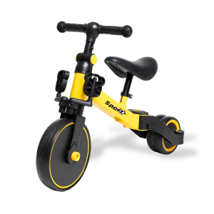 Triciclo Correpasillos Multiposiciones 3 En 1 - Amarillo